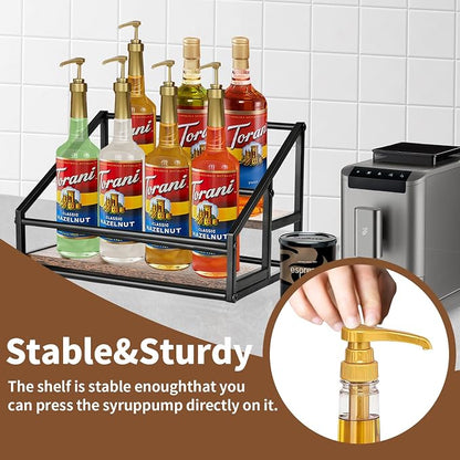 Coffee Syrup Organizer, 2-Tier 8 Bottles Coffee Syrup Rack - Image 5