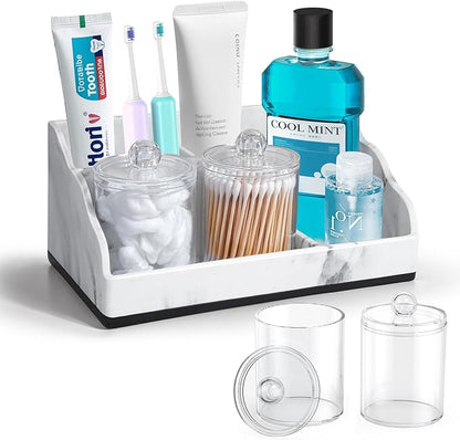 Marble Bathroom Countertop Organizer, Toothbrush Holders by TuCao