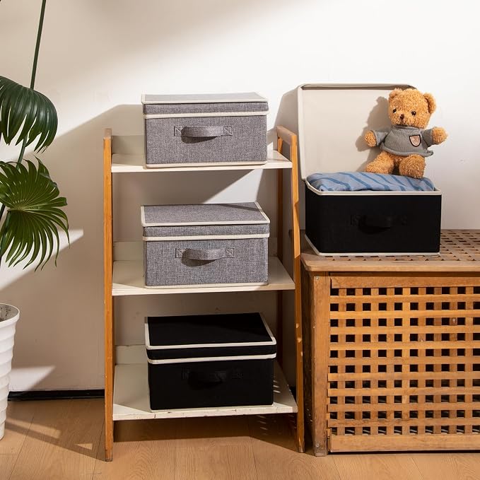 Storage Bins with Lid, Foldable Clothing Storage Box case with Handle - Image 4