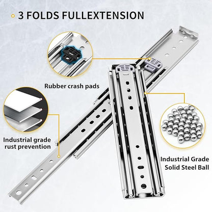 YENUO Heavy Duty Drawer Slides Full Extension Ball Bearing 12–60 Inch 460LB | - Image 6
