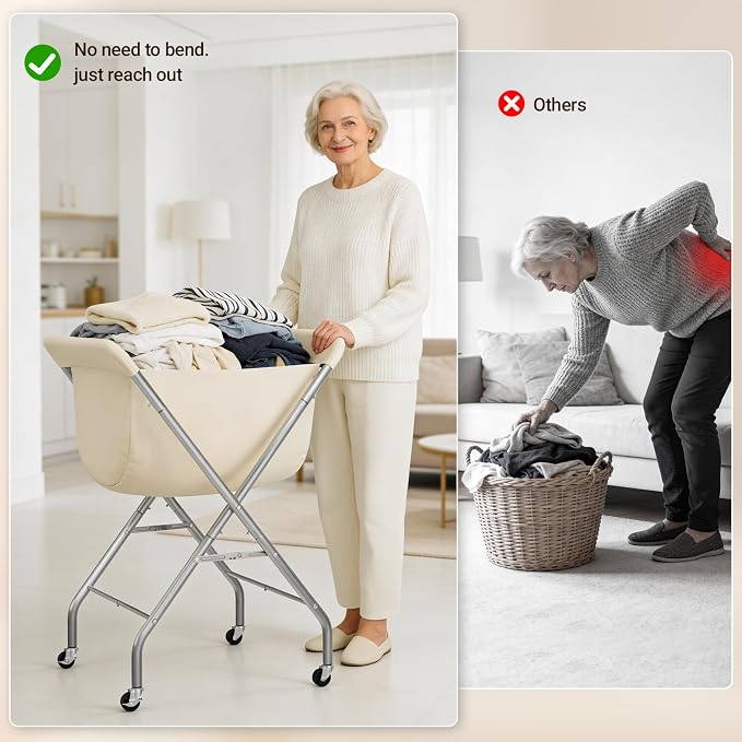 ELYKEN Collapsible Laundry Cart - Image 7