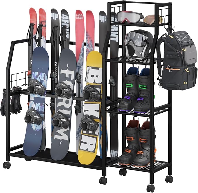 4-Tier Freestanding Snowboard Rack by Unknown
