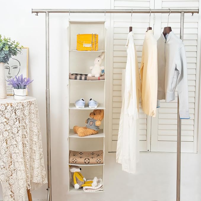 BrilliantJo 6 Shelves Hanging Closet Organizer, 2 Pack Hanging Storage - Image 5