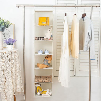 BrilliantJo 6 Shelves Hanging Closet Organizer, 2 Pack Hanging Storage - Image 5