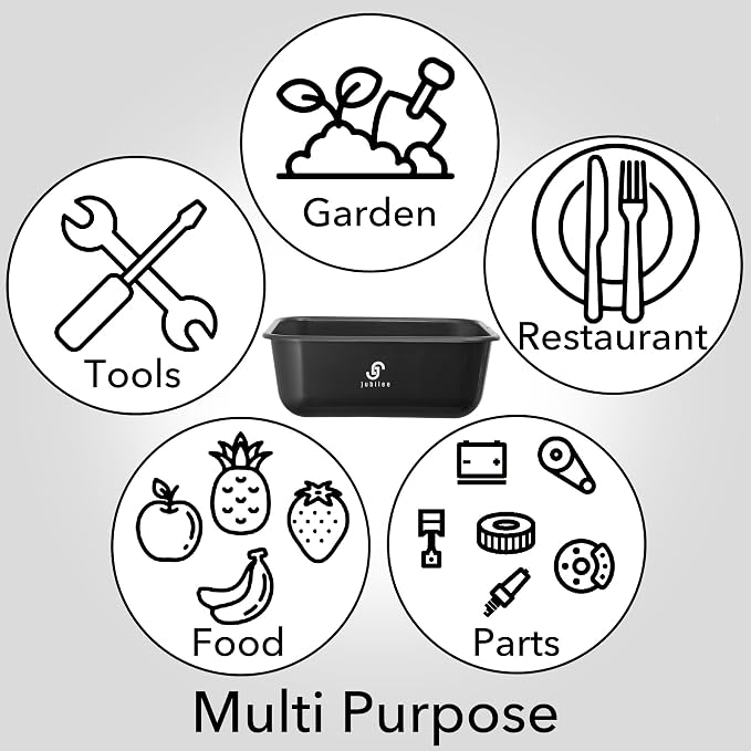 Jubilee 4-Pk Plastic Storage Bin, 11L Black Bus Utility Tub – Heavy Duty - Image 6