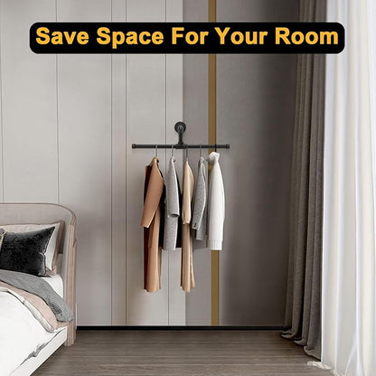 Industrial Pipe Clothes Rack Floating DIY Wall Mounted, Heavy Duty Rustic - Image 6