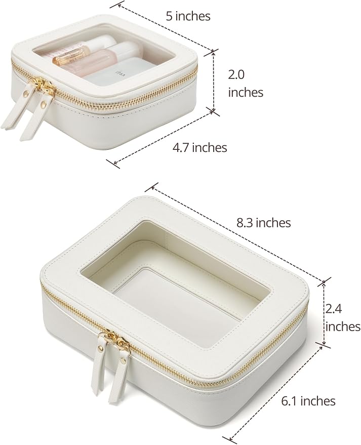 Popvibe Clear Makeup Bag Travel Cosmetic Case Transparent Toiletry Bag - Image 2
