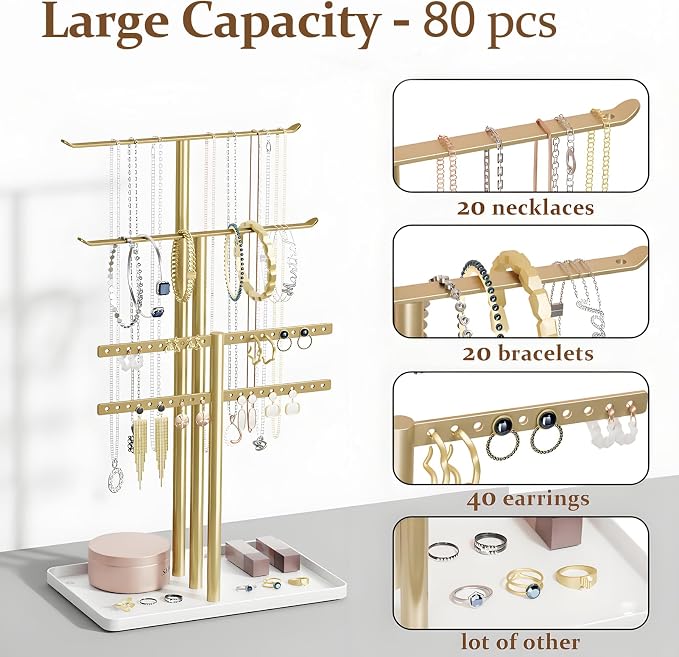 pickpiff Jewelry Stand Holder Organizer: 14.5" Sturdy Hanger - Image 2