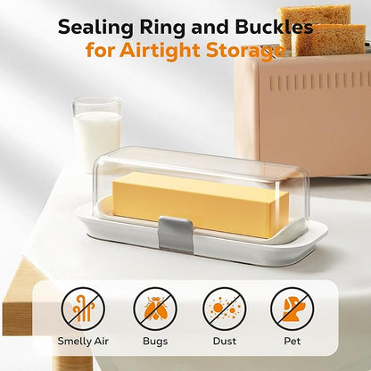 Pisol Butter Dish with Lid for Countertop and Refrigerator Door Shelf, Airtight - Image 4