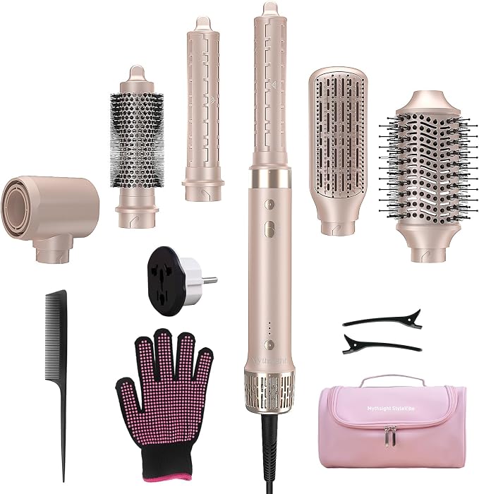 Dual Voltage StyleVibe 6-in-1 Air Styler, Hair Dryer & Blow Dryer Brush by Mythsight