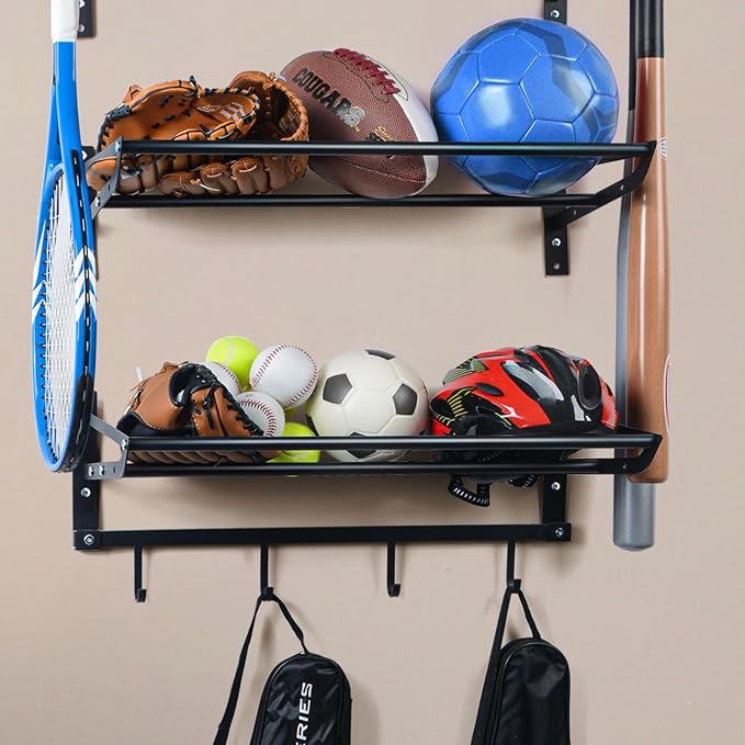 XCSOURCE Sports Equipment Organizer, 3-Tier Ball Storage Rack - Image 5