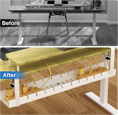 No Drilling Under Desk Cable Management, Metal Cable Management Tray Under Desk - Image 2