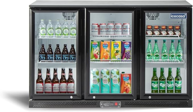 ICECASA 52.6" W Beverage Refrigerators 3 Glass Door Back Bar Refrigerator by ICECASA