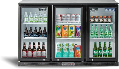 ICECASA 52.6" W Beverage Refrigerators 3 Glass Door Back Bar Refrigerator by ICECASA
