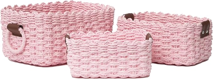 Small baskets for Organizing, Cute woven Storage basket by QingtuHome