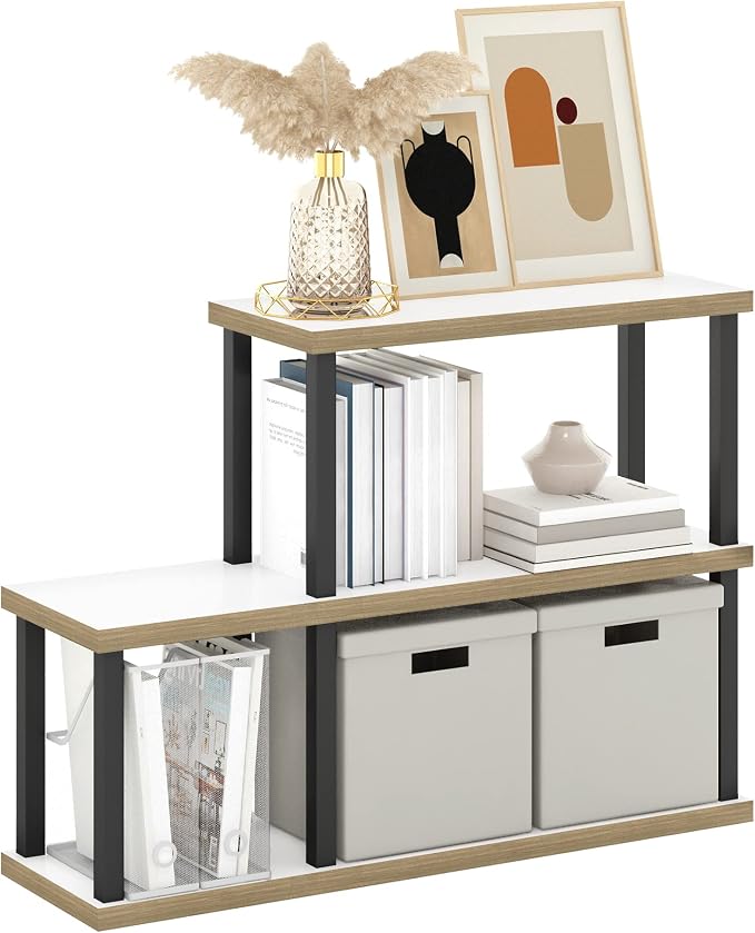 Furinno Turn-N-Tube No Tools Decorative Display Shelf, 3-Tier Ladder, Solid by Furinno-FitsYourSpaceFitsYourBudget