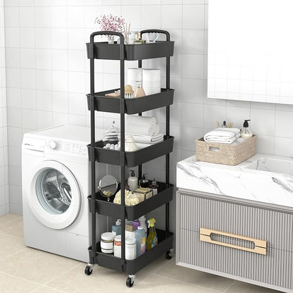 Sywhitta 5-Tier Plastic Rolling Utility Cart - Image 7