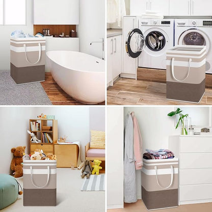 HomeHacks 2-Pack Large Laundry Basket, Waterproof, Freestanding Laundry Hamper - Image 6