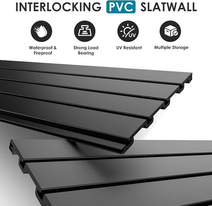 PVC Slat Wall Paneling 4x8 ft, Garage Organizer Storage System, Heavy Duty Wall - Image 2