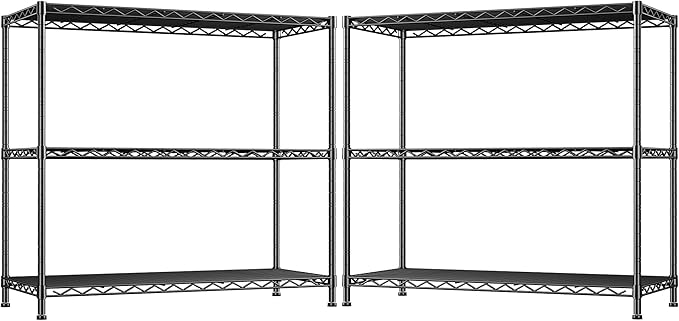 DurayLoly 35.6"W 3-Tier Metal Shelving, Adjustable Storage Shelves, Kitchen | by Durayloly