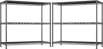DurayLoly 35.6"W 3-Tier Metal Shelving, Adjustable Storage Shelves, Kitchen | by Durayloly