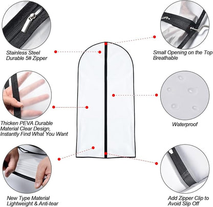 Garment Bags for Hanging Clothes 24'' x 40'' suit bags for closet storage - Image 3