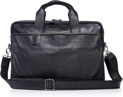 Leather briefcase 18 Inch Laptop Messenger Bags - Image 5
