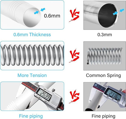 MEXAU 1Pack Spring Tension Curtain Rod 29-64 inch White Small Tension Rod | - Image 4