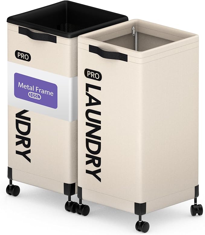 Caroeas Next-Gen 105L Matel Frame Laundry Basket by Caroeas