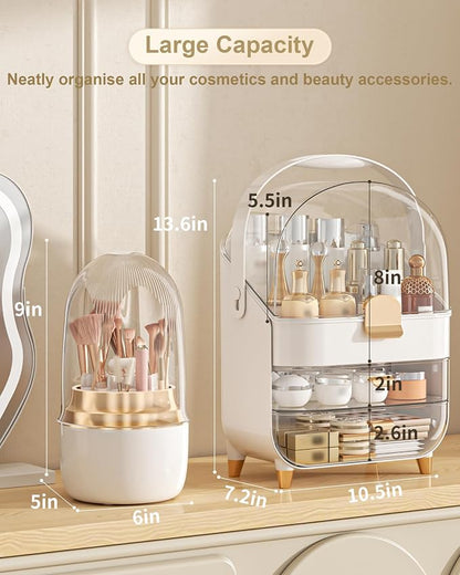 Makeup Organizer, Skincare Holder Bathroom Counter Organizer, Storage Box - Image 2
