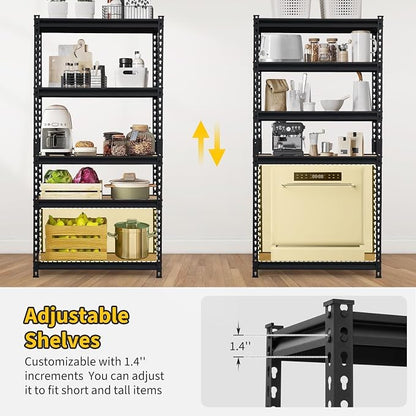 Storage Shelving Unit, 5-Tier Adjustable Metal Storage Shelves - Image 5