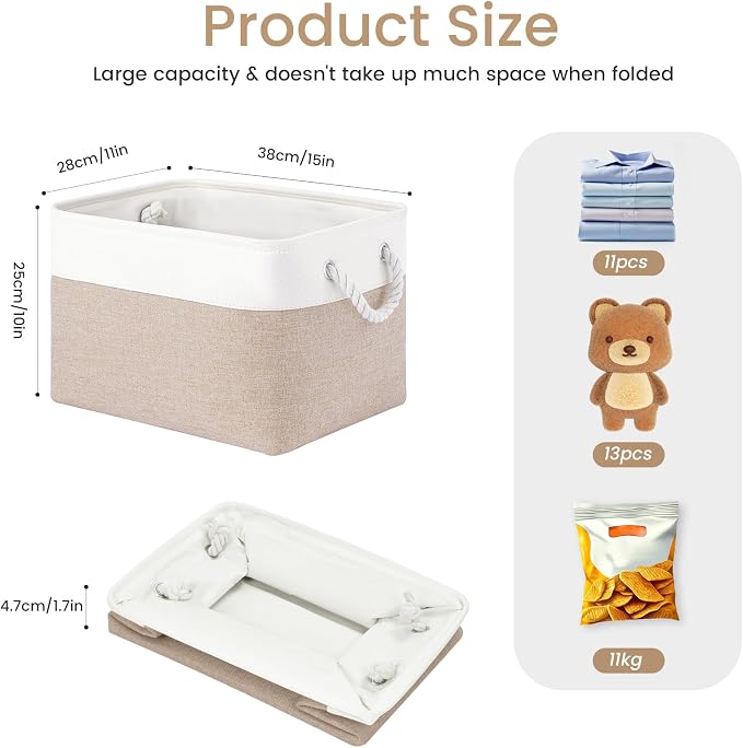 15x11x10 In Foldable Fabric Large Storage Bins - Image 5