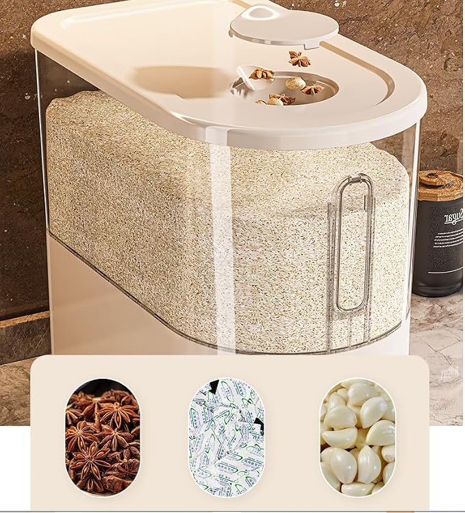 Large Rice Dispenser 25Lbs, Cereal Dispenser Rice Container Food Storage - Image 6