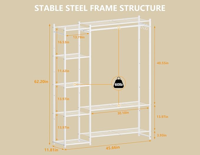 Wardrobe Closet, Portable Clothes Rack - Image 3