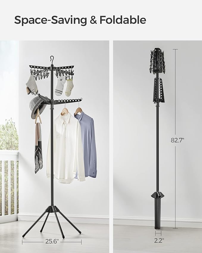 SONGMICS 2-Tier Clothes Drying Rack, 72-Inch Folding Laundry Drying Rack - Image 3