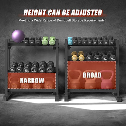 3-Tier Dumbbell Rack, 1100LB Capacity Adjustable Weight Rack - Image 3