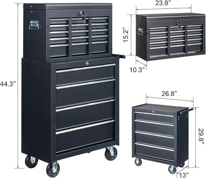 Metal Rolling Tool Box Organizer | Lockable Tool Chest - Image 2