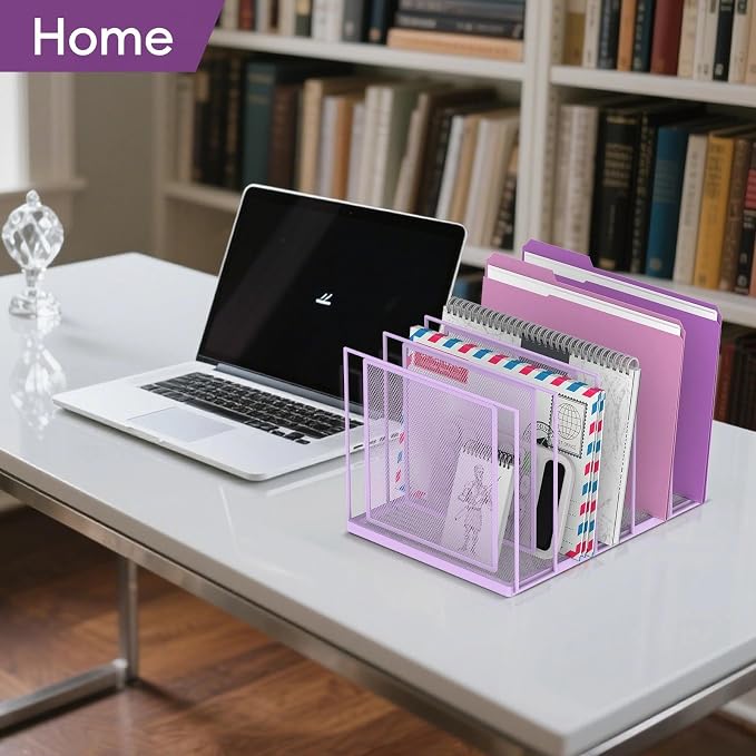 File Organizer for Desk, 5-Section Vertical File Sorter, Paper Holder Organizer - Image 7