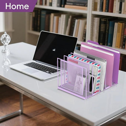 File Organizer for Desk, 5-Section Vertical File Sorter, Paper Holder Organizer - Image 7