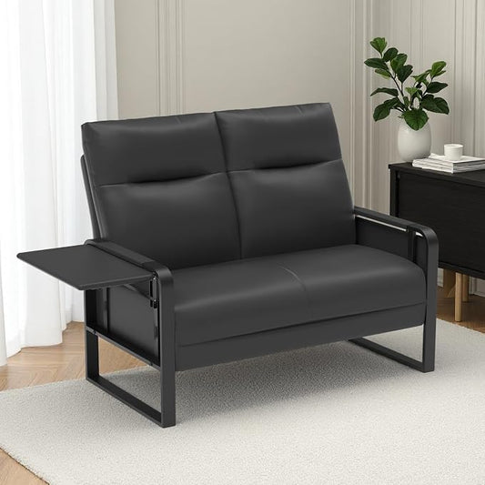 Faux Leather Loveseat, Upholstered Loveseat by Tbillionnext