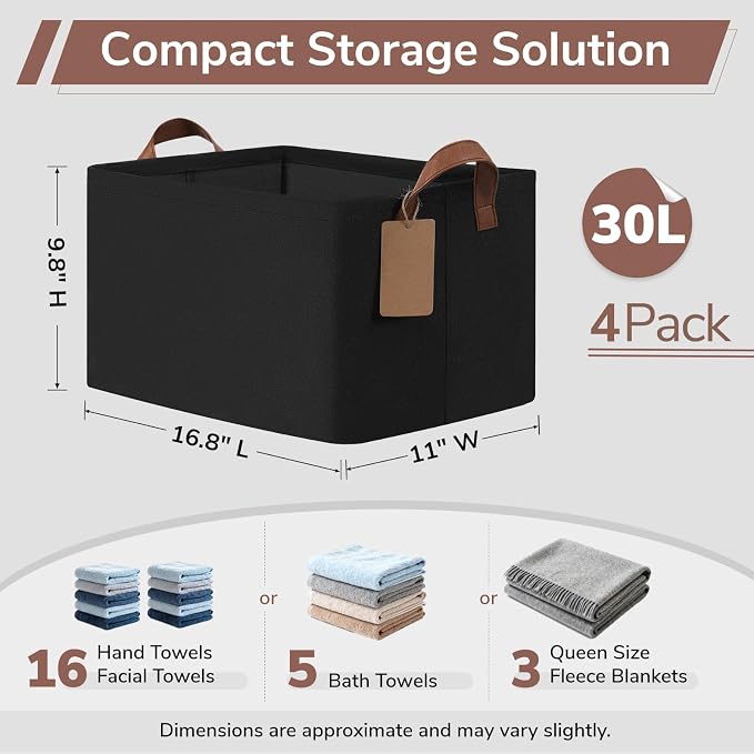 CHICVITA 4 Pack Large Storage Baskets - Image 3