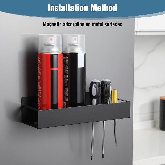 MAQUITA 4 Pcs Magnetic Spray Can Holder, Magnet Toolbox Holder, Wall Mounted - Image 6