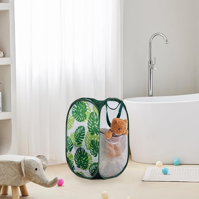 TECHMILLY Collapsible Mesh Pop Up Laundry Hamper - Image 5