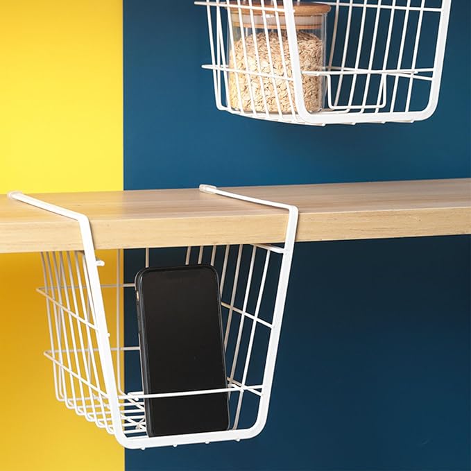 Fdit Metal Wire Rack Hanging Shelf, Under Cabinet Shelf Basket Organizer - Image 9