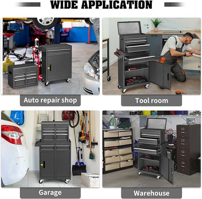 Winado 4-Drawer Rolling Tool Chest, 2-in-1 Large Storage Toolbox, Lockable - Image 8