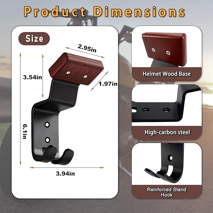 Motorcycle Helmet Holder Wall Mount - Image 3