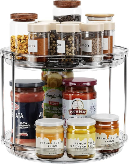 LAMU 2 Tier Lazy Susan Turntable Organizer 9.25'' Rotating Spice Rack by YourHome-OrganizationHelper
