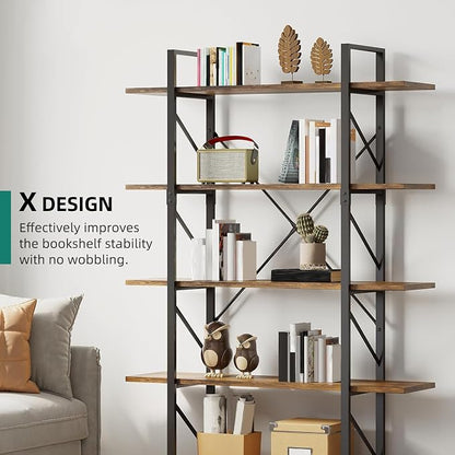 YITAHOME 5 Tier Bookshelf | Large Bookcase Industrial Book Shelf Storage - Image 5