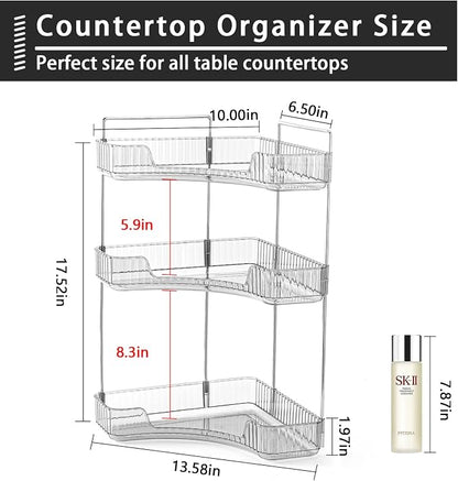 3-Tier Corner Bathroom Counter Organizer – Classic Storage Shelf - Image 4
