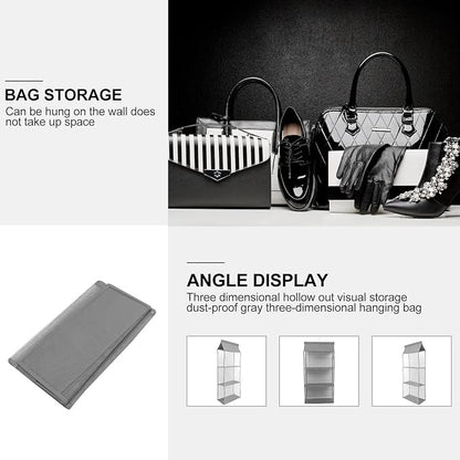 Gray Hanging Organizer Bag Dustproof Storage Hanging Container - Image 6